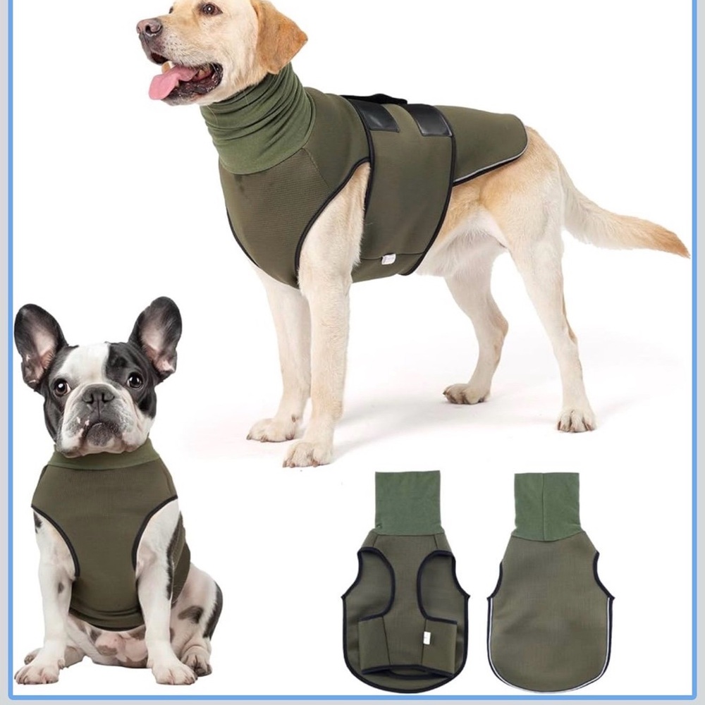Dog Anxiety Vest and Coat, Skin-Friendly Anxiety Calming Hoodie with Ear Wrap, D
